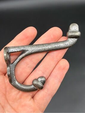 Restoration Hardware Small 3” Rustic Tack Harness Metal Hook Silver Grey India